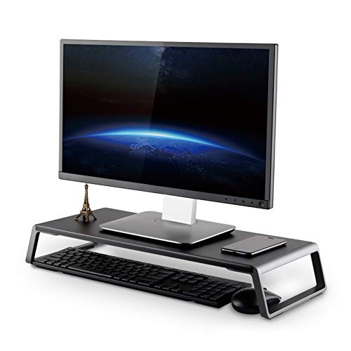 ThingyClub Monitorständer mit Metallfüßen für Computer, Laptop, iMac, TV, LCD-Display, Drucker, Computer-Monitorerhöhung mit Schreibtisch-Organizer