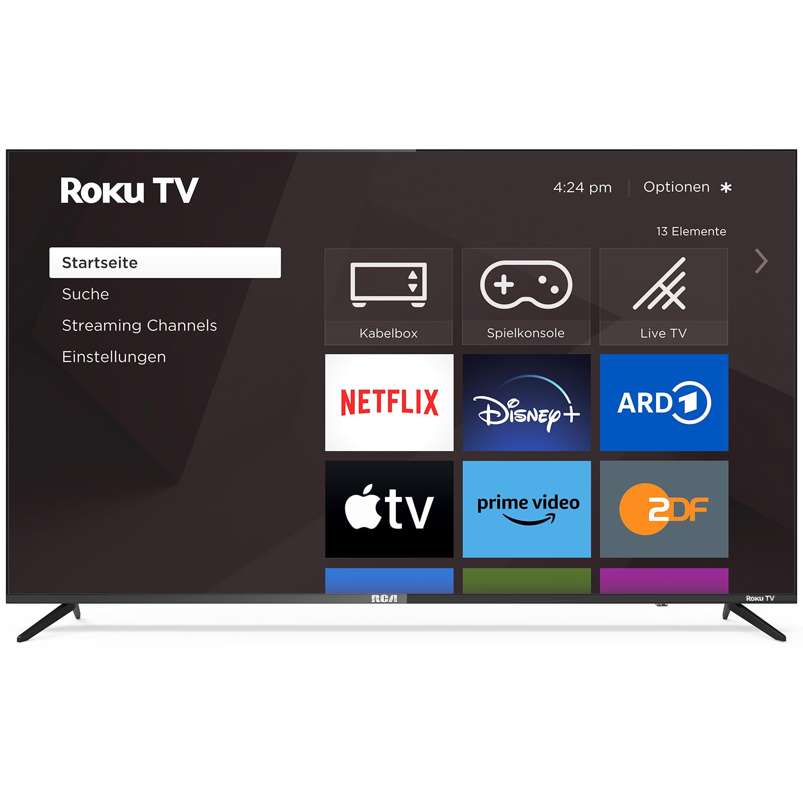 RCA Smart TV 65 Zoll Fernseher Roku TV(164cm) UHD 4K HDR10 HLG Dolby Audio Triple Tuner HDMI USB WiFi (Nur für Deutschland) 2024