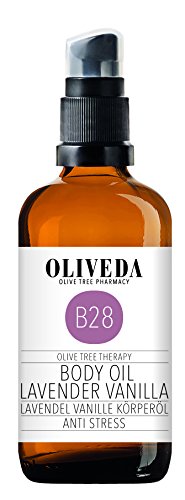 Oliveda B28 - Körperöl Lavendel Vanille | Anti Stress | natürliches Pflegeöl | Pflege und Schutz vor Trockener haut | regenerierend & beruhigend - 100 ml
