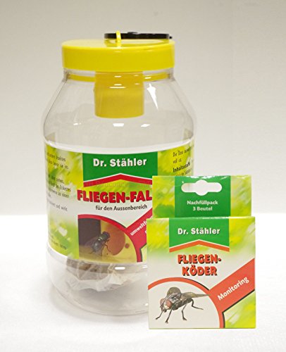 Dr. Stähler Fliegen-Falle - Set-Angebot 1 x Fliegenfalle 1 x Nachfüllpack