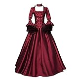 SALUCIA Damen Mittelalter Gothic Kostüm Elegant Retro Kleider Gewand Viktorianisches Renaissance Prinzessin Barock Rokoko Kleidung SA238