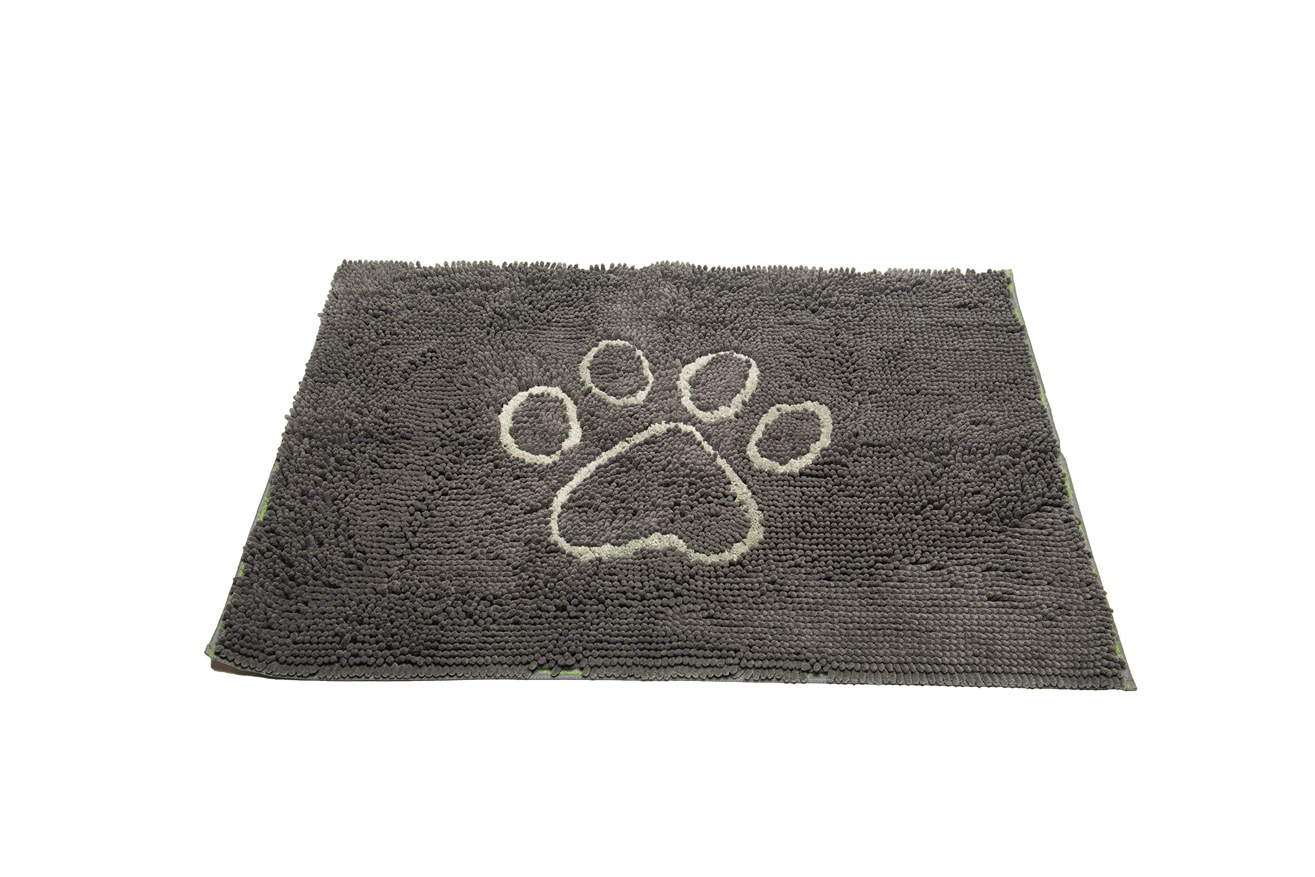 Dog Gone Smart Dirty Dog Fußmatte, Mikrofaser, super saugfähig, maschinenwaschbar, mit Rutschfester Unterseite, klein, nebelgrau