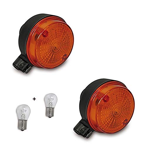 4-teiliges Set: 2x 12V Blinker Hinten mit E-Zeichen + 2x 21W Lampen für Simson S50 S51