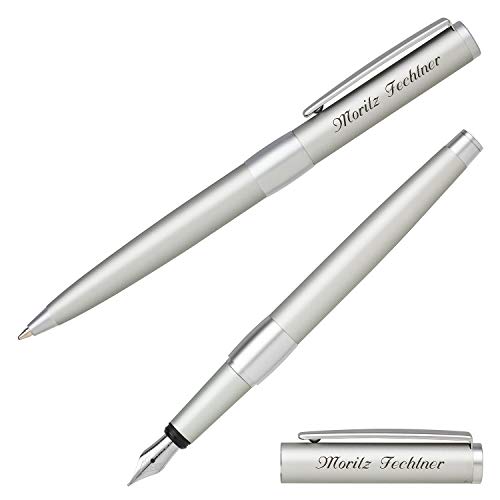 Senator Schreibset IMAGE CHROME silber 6237 Kugelschreiber Füllfederhalter mit Laser-Gravur und Geschenk-Etui