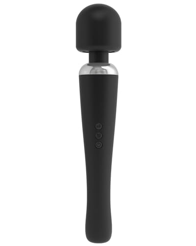 DORCEL Megawand, Leistungsstarker Zauberstab-Vibrator (Stab), Elegante Externe Stimulator Mit Flexiblen Silikonkopf, USB Wiederaufladbaren, Schwarz