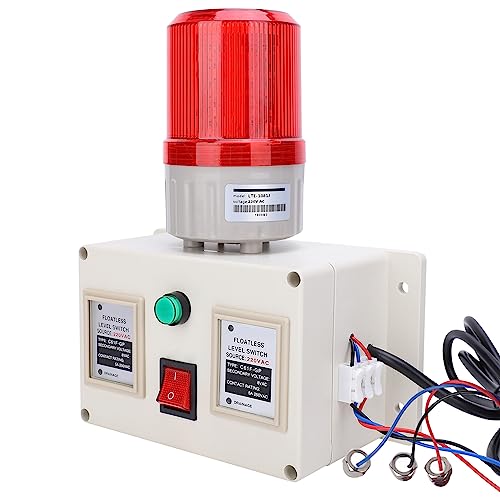 Sensor 90-105dB Wasserstandsalarm Wasserleckdetektor Einstellbarer Tank Überwachung Vollmangel Flüssigkeitswassertank Überlaufalarm EU-Stecker AC220V