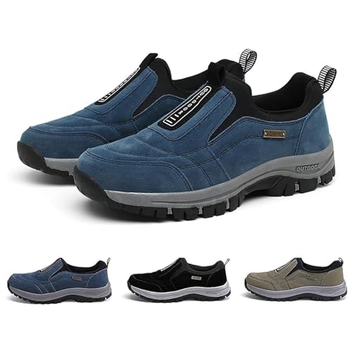 howay Slip-On-Sneaker für Herren, Wanderschuhe, wasserdicht, Gymnastikschuhe, atmungsaktive Laufschuhe, leichte Turnschuhe, rutschfeste Sneakers (Color : Blue, Size : 43/265mm)