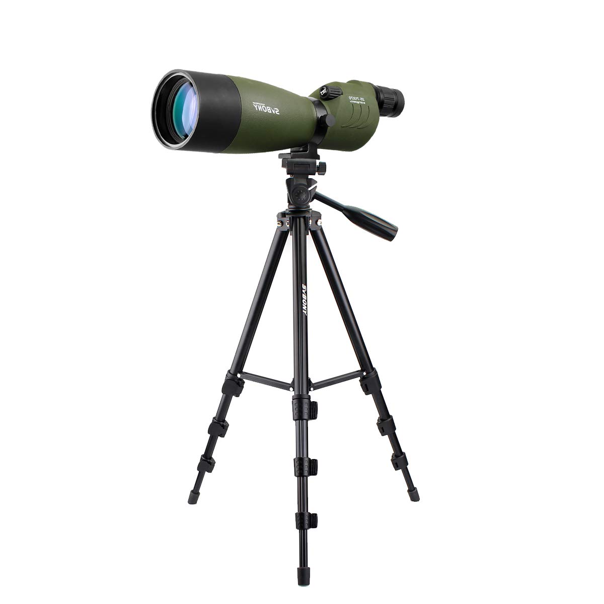 Svbony SV17 Spektiv Geradeeinblick mit Stativ 25-75x70, HD Bak4 Prism FMC Objektiv Spotting Scope für Sportschießen, Bogenschießen, Vogelbeobachtung