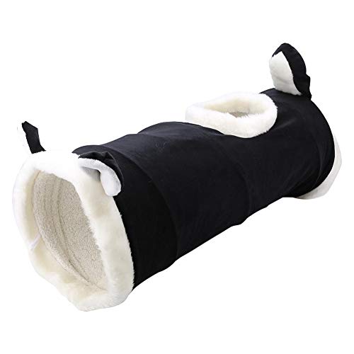 Tunnelspielzeug - Sicheres tragbares faltbares zusammenklappbares Stoff-Tunnelspielzeug für Haustierkatze-Hundekaninchen(Panda)