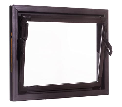 ACO 50x50cm Nebenraumfenster Fenster Kippfenster braun Kellerfenster Einfachglas
