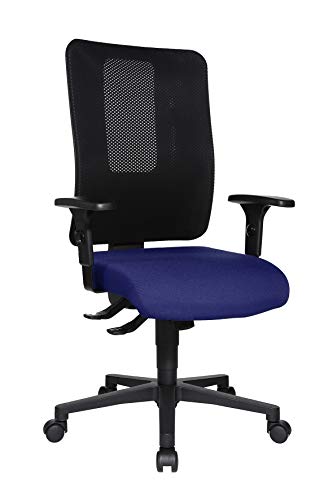 Topstar Open X (N) ergonomischer Bürostuhl, Schreibtischstuhl, atmungsaktive Netzbespannung, Stoffbezug, blau/schwarz