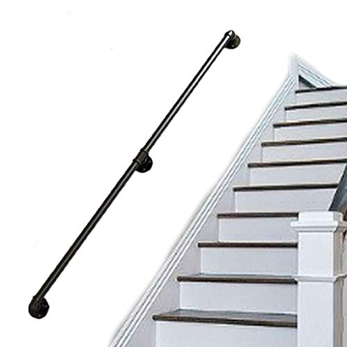 Geländer Treppen-Treppen-Handlauf-Geländerschienen-Stützsatz | Terrassengeländer for den Innen- und Außenbereich | Industrielles Wasserrohrdesign aus Metallschmiedeeisen (Size : 50cm)