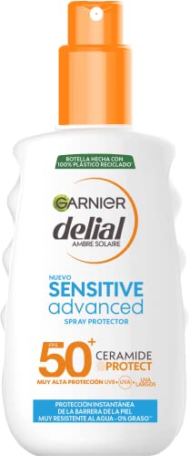 Garnier Delial Sensitive Advanced - Sonnenschutzspray für klare, empfindliche und sonnenintolerante Haut - IP50+ - 150 ml