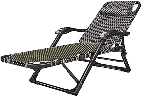 ZDYHL Liegestuhl, zusammenklappbarer Zero-Gravity-Stuhl, Liegestuhl, Faltbarer Lounge-Sessel mit Getränke- und Telefonhalter |Garten-Außenterrasse-Sonnenliegen |Liegestühle |Liegestühle Vision