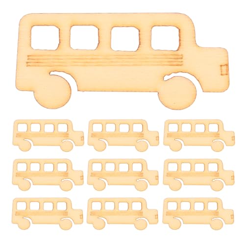 PRETYZOOM 20 Stück Holzteile Bus Holz Ausschnitte Cartoon Verzierungen Scheiben Ornamente für DIY Handwerk und Malerei Osterparty Dekor