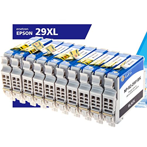G&G Tinte ersetzt Epson 29XL, T2991, T2992, T2993, T2994, T2996 Kompatibel 10er-Pack Schwarz, Cyan,