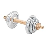 Gimme Kraft! Kurzhantel aus Holz und Chrome mit 8,5 kg Hantelscheiben Krafttraining Workout Fitnesstraining Gewichtheben Gewicht