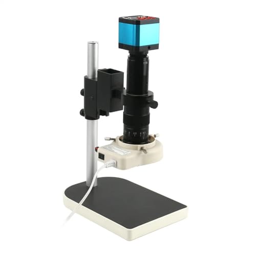 Mikroskop-Zubehör-Kit 1080p HDMI USB Industrielle elektronische Digitale Videomikroskopkamera + 100X 180X 300X Zoom C-Mount-Objektiv + 56 LED-Ringlicht Mikroskopische Objektträger (Color : Blue, Siz
