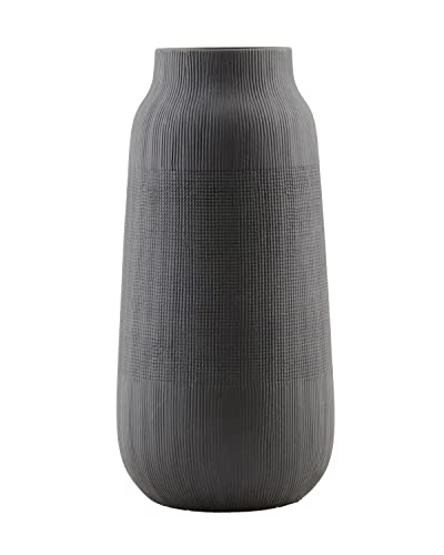 House Doctor Vase Groove, 15 x 15 cm, schwarz