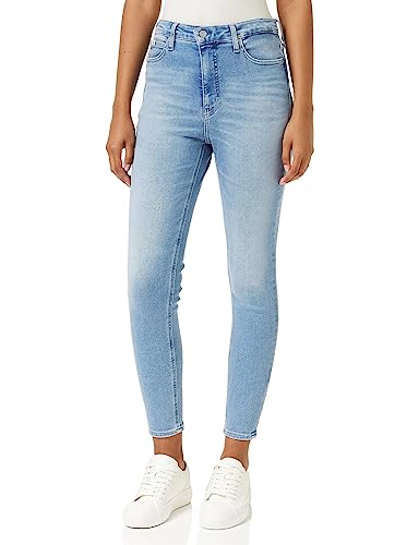 Calvin Klein Jeans Damen HIGH Rise SUPER Skinny Ankle Hose, Denim Light,