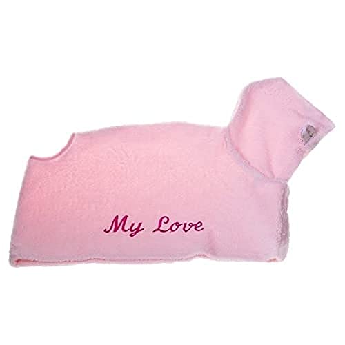 MICHI MICHI-LB04 Bathrobe My Love Pink Hund Bademantel, M