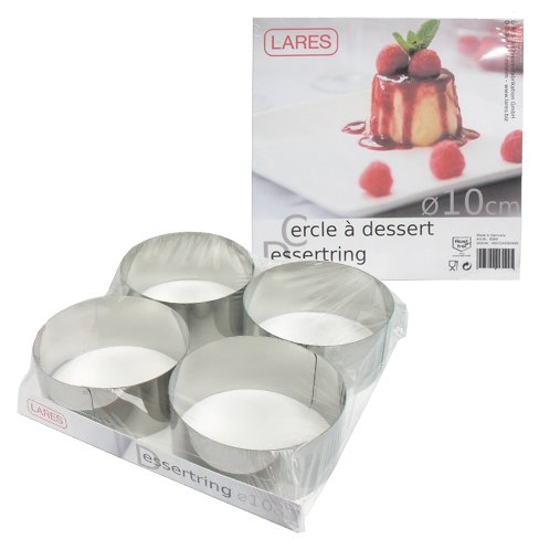 Lares Dessertring/Tortenring - 4er Set - Durchmesser: ca. 10cm, Höhe: ca. 4,5cm - aus Edelstahl - Made in Germany