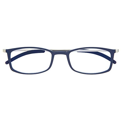 DIDINSKY Ultradünne Verschreibungspflichtige Lesebrille für Männer und Frauen. Sehr Leichte Presbyopie-Brille mit Blaulicht-Schutzgläsern. Indigo +1.5 - MACBA SQUARE