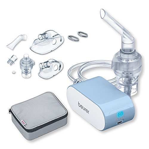 Beurer IH 60 Inhalator, leises und tragbares Inhaliergerät, Kompressor-Druckluft-Technologie, Akku-Betrieb, bei Erkrankungen der Atemwege