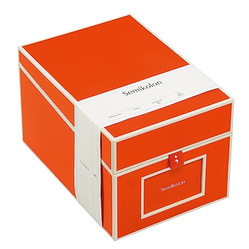 Semikolon 352559 CD- und Fotobox – 17,7 x 15,7 x 25,6 cm – für 10 x 15 cm Fotos – Cover orange orange