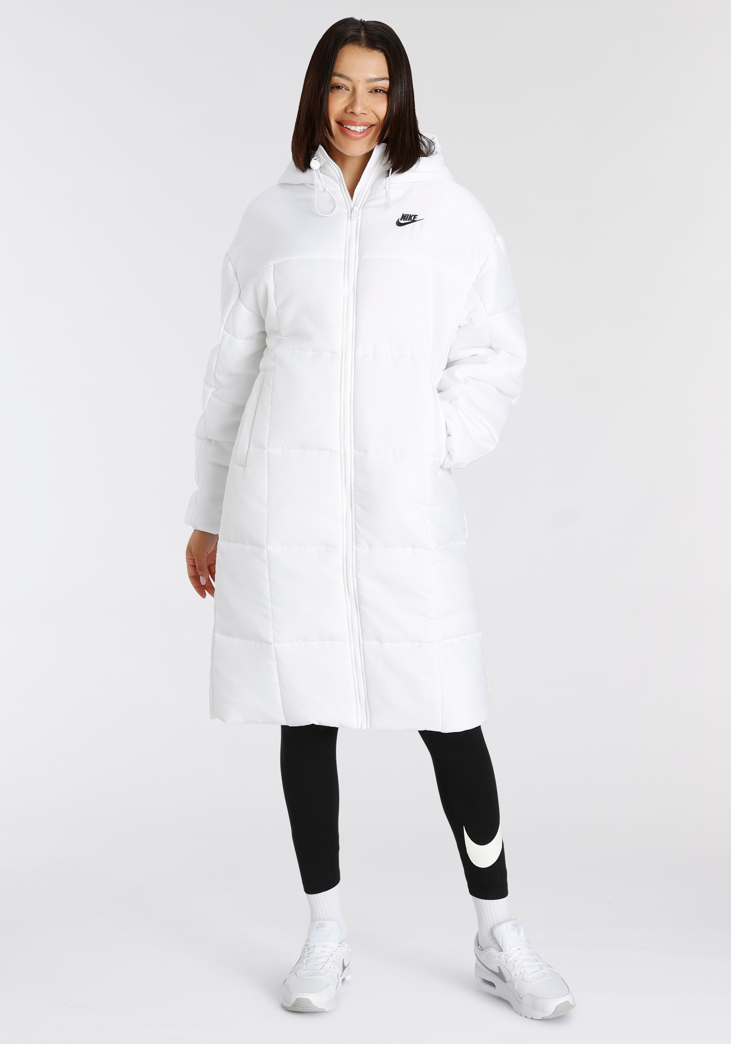 Nike FB7675-100 W NSW TF THRMR CLSC PARKA Jacket Damen WHITE/BLACK Größe M