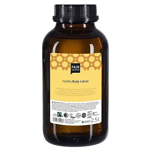 FAIR SQUARED Vanille Bodylotion 2,5 Liter - natürliche Pflege - vegane Body Lotion Vanille 2500 ml