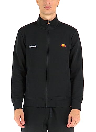 Ellesse Sweatshirt Full Zip Micro Logo Herren Track Top, Schwarz , L