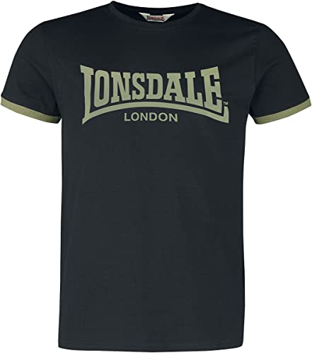 Lonsdale Men's TOWNHEAD T-Shirt, Black/Olive, XXL