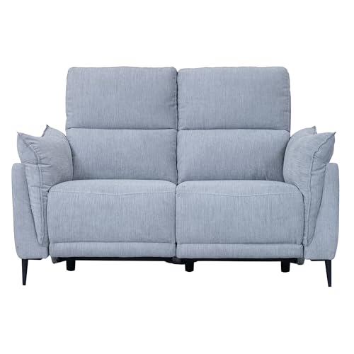 Furnhouse Ibbe Design Grau 2-Sitzer Relaxsofa Barcelona Stoffbezug Taschenfederkern Polsterung Sofa mit Elektrisch Verstellbar Relaxfunktion für Wohnzimmer Schlafzimmer Heimkino