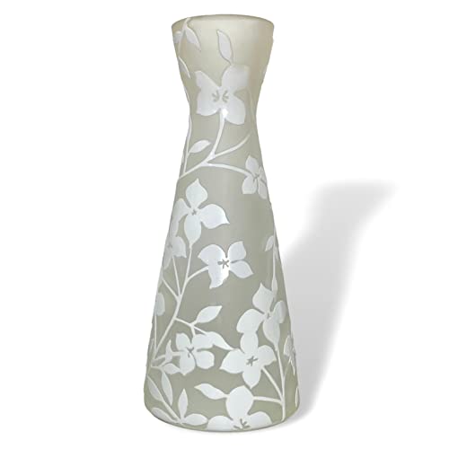 aubaho Glasvase Glas Blumen Vase Antik-Stil 30cm Tischvase im Stil des Nancy Jugendstil