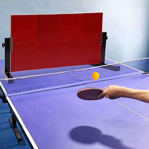 Ping Pong Rebounder Tischtennis Rebound Board Tischtennis-Rückprallbrett mit 8-roten Gummis, Selbsttrainingsausrüstung für Home Gym Indoor Outdoor