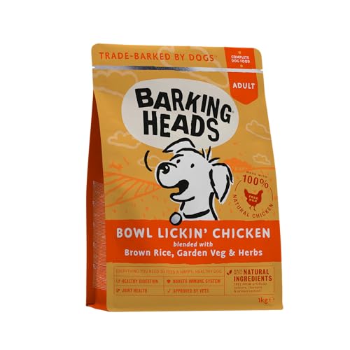Barking Heads Trockenfutter für Hunde, Lickin-Huhn (4 x 1 kg), 100% natürliches Huhn, gut für gesunde Verdauung und Gesundheit der Gelenke