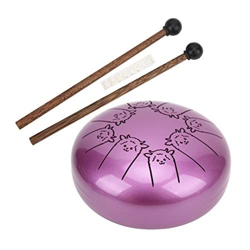 5,5 Zoll Tongue Drum, Percussion Ethereal Drum Steel Ti Alloy mit Drumsticks für Kinder für Musikunterricht für Meditation