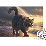 Cat1000-Teile-Puzzle für Erwachsene, kreatives Holzpuzzle, Teenager-Puzzle, Stressabbau-Herausforderungspuzzle für Erwachsene, 1000 Stück (75 x 50 cm)