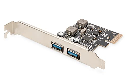 Digitus USB 3.0 - 2-Port - PCI Express Add-On Karte - PCIe - USB 3.2 Gen 1 (3.1 Gen 1) - Männlich - Niedriges Profil - PCIe 2.0 - Schwarz - Nickel (DS-30220-5)