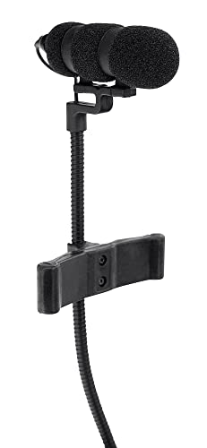 Pronomic SET MCM-100C Clipmikrofon mit Halter (Kondensator Mikrofon, Schwanenhals, Halter für Cello, Phantomspeisung, XLR Adapter, Case) schwarz