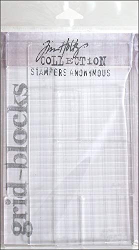 Stampers Anonymous Tim Holtz Acryl-Gitter-Block-Set, 9-teilig, durchsichtig, Large