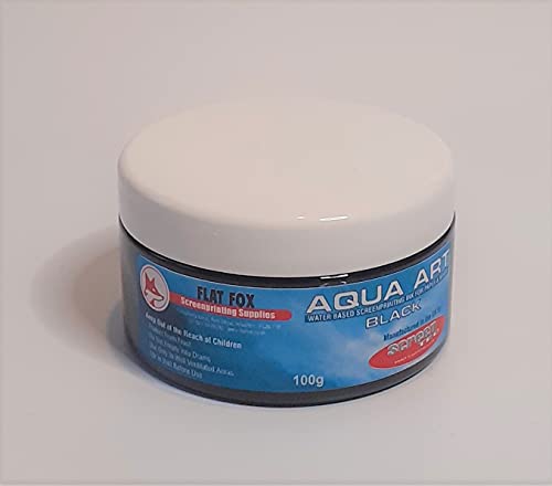 Aqua Art Siebdruck-Tinte für Papier und Karton, Schwarz, 100 g