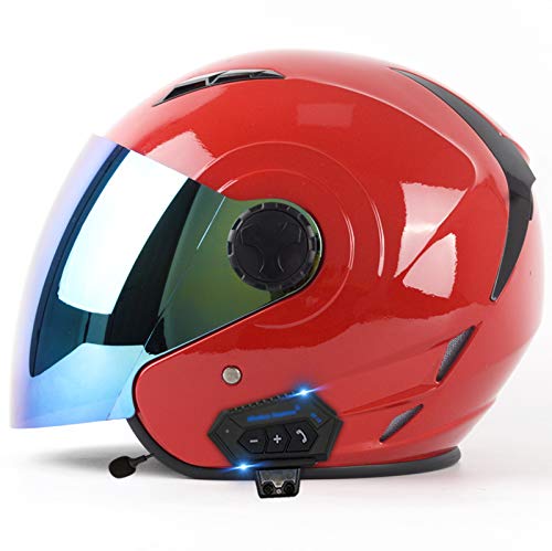 GAOZ Männer Frauen Bluetooth Motorradhelm Integralhelm, Motorrad Bluetooth Helm Sprachwahl/Freisprecheinrichtung/FM/MP3/ECE Zertifizierung Motorradhelm Kommunikationssystem(55-62 cm)