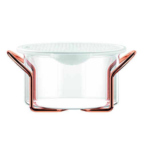 Bodum HOT Pot Set Glasschale mit Silikondeckel, 1.0 l, Glas, durchsichtig, 1l