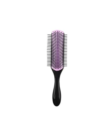 9-reihige Haarbürste, Kopfhaut-Massagegerät, gerader, lockiger, nasser Haarkamm for Damen und Herren, Heimsalon (Size : PURPLE)