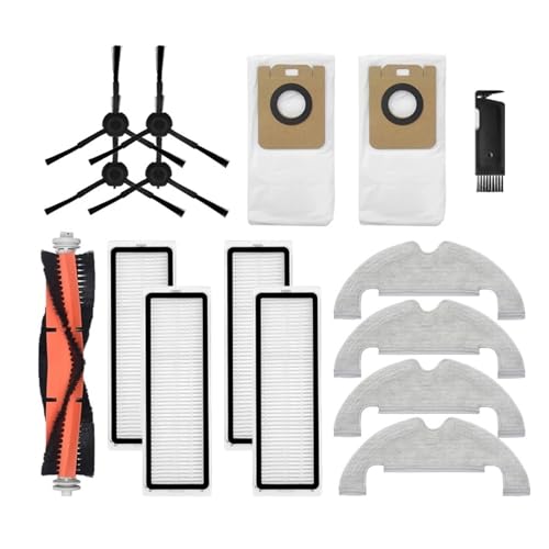 Ersatz-Staubbeutel, Seiten-/Silikonbürstenteile, Hepa-Filter, Mopptuch, Lappen, Zubehör. Kompatibel for Dreame D10s Plus Staubsauger (Color : As shown s)