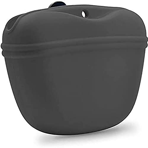 Baodaner Leckerli-Tasche für Leckerlis, aus Silikon, für Hundetraining, tragbar, mit Magnetverschluss, Taillenclip (2 Stück, schwarz)