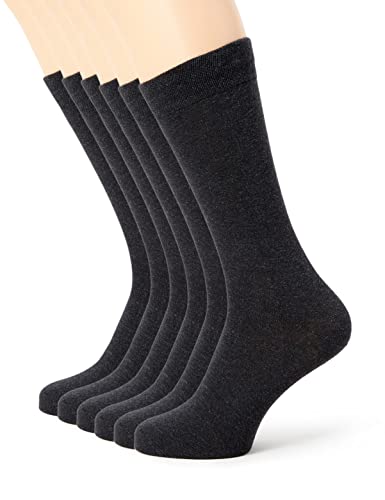 Dim Socken Atmungsaktive Stretch-Baumwolle Multipack Basique Baumwolle Herren x6, Grey, 43-46