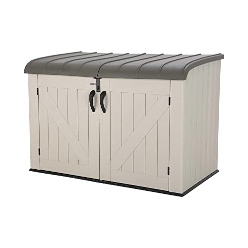 Lifetime horizontale Aufbewahrungsbox, 1,8 m x 1 m, robust, niedrig, aus Kunststoff, Grau